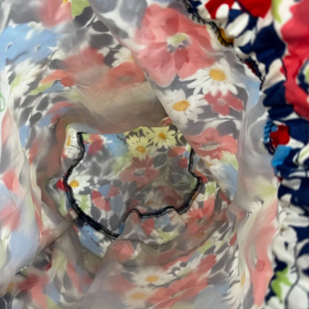Vera Bradley Diddy Bag Retired Summer Cottage Drawstring Pouch Plastic Lined